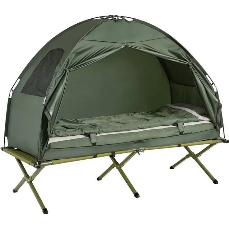 SoBuy Feldbett OGS32 Campingzelt 4in1-Zelt mit Campingliege Schlafsack Luftmatratze – Bild 1
