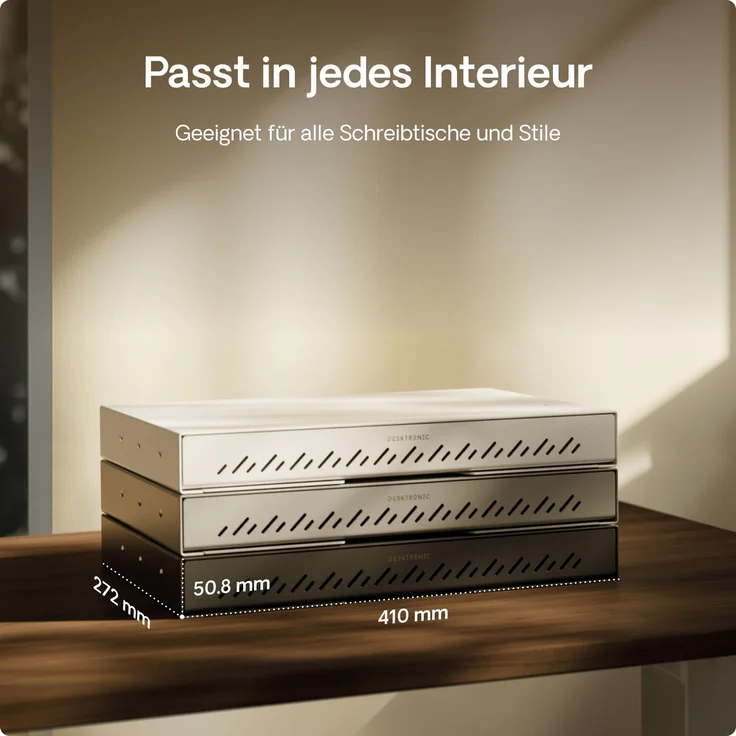 Schubladen-Organizer unter dem Schreibtisch, 41 x 27 x 5 cm, Hochwertiger Stahl, Ausziehbarer Platzsparer Weiß – Bild 9
