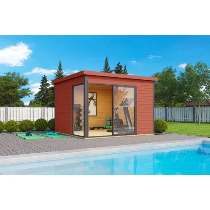 Lasita Maja Gartenhaus Domeo 1-4 Gartenhaus aus Holz in Silber Holzhaus mit 44 mm Wandstärke Blockbohlenhaus mit Montagematerial – Bild 13
