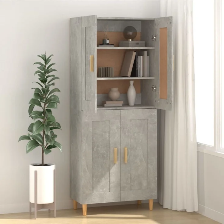 Sideboard, Kommode Betongrau 69,5x34x90 cm Holzwerkstoff – Bild 3
