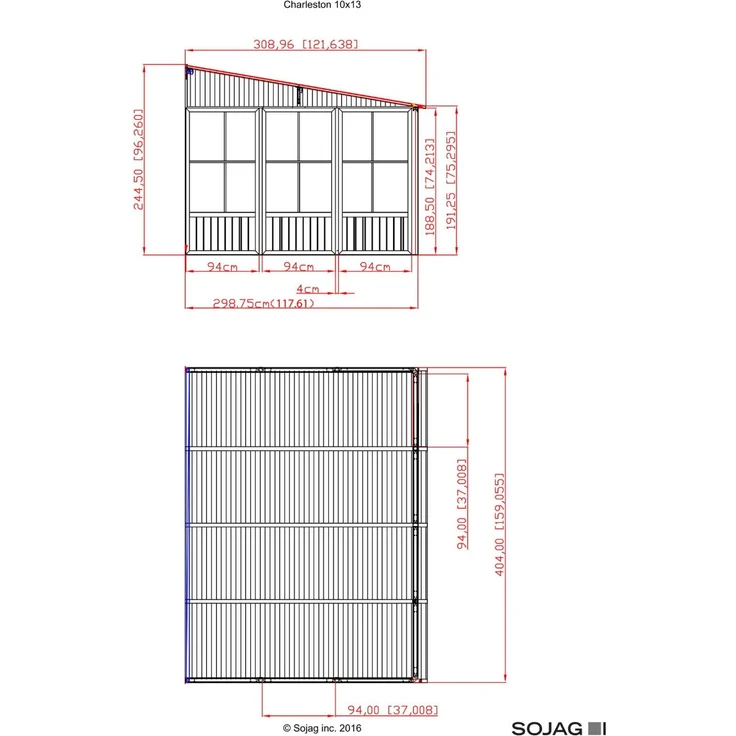 Sojag Mural 1013 | Metall Anbaupavillon mit – Bild 5