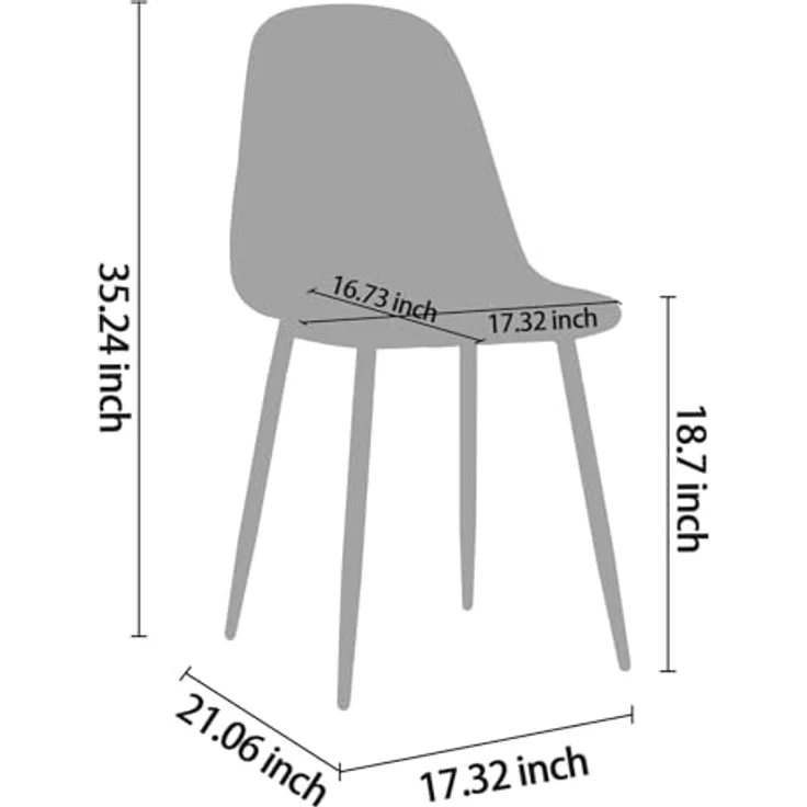 CangLong Satz von 4 Esszimmerstühlen Retro gepolsterte Küchenstühle für Küche Esszimmer, Kunstleder Esszimmerstuhl mit Metallbeinen, Braun – Bild 9