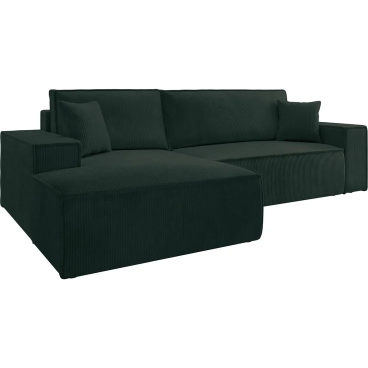 Selsey 'Farese New' Ecksofa mit Schlaffunktion, Cord-Bezug in Grün, linksseitig, 85 x 267 x 167 cm – Bild 1