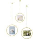 Umbra Fotochain Bilderrahmen, Wandrahmen, Wanddekoration, Messing, Glas, Metall, 3er Set, 1013425-221