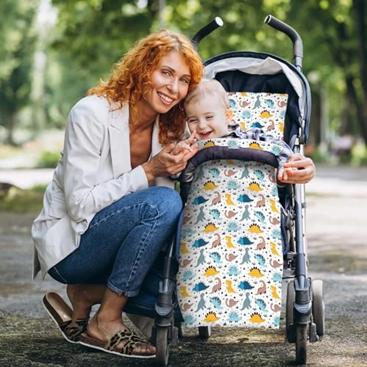 Amilian Babybettwäsche Kinderwagenset - 2tlg. Kinderbettwäsche - 80x80cm + 35x40cm, 100% Baumwolle, 2 teilig, Bettwäscheset für Kinderwagen, Wiege, Babybett - Baby Bettwäsche – Bild 5