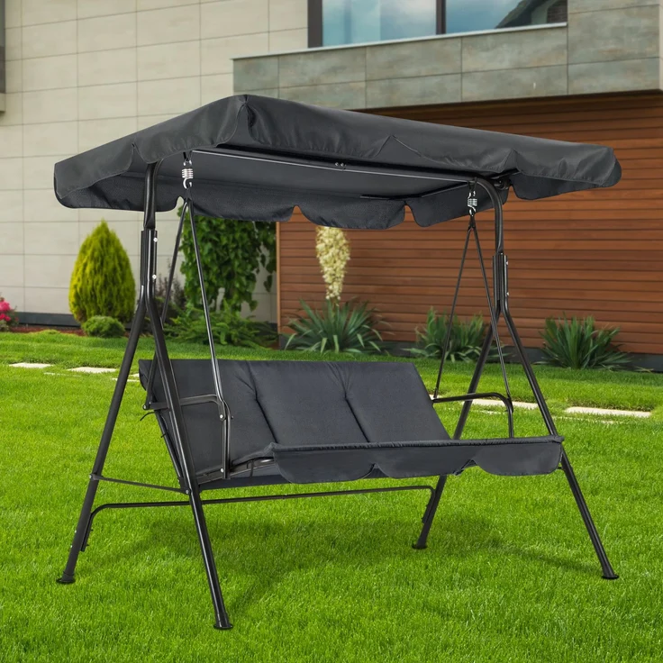 MCombo 3-Sitzer Hollywoodschaukel Gartenschaukel Gartenliege Schaukelbank 8003EY – Bild 2