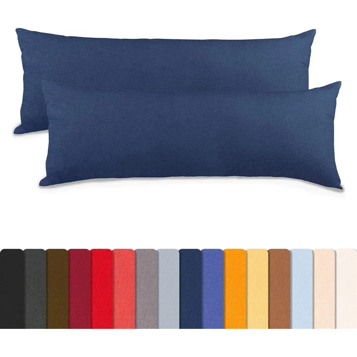aqua-textil Classic Line Kissenbezug 2er-Set 40x120 cm dunkel blau Baumwolle Seitenschläferkissen Bezug Kissenhülle, Kopfkissenüberzug, Pillowcase, Bettkissen, Kopfkissenbezug, Reißverschluss – Bild 2