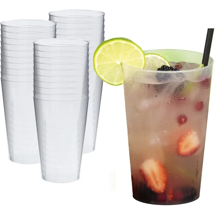 Silverkitchen 30x Partybecher 500ml - Wiederverwendbare Trinkbecher aus Hartplastik Made In Germany