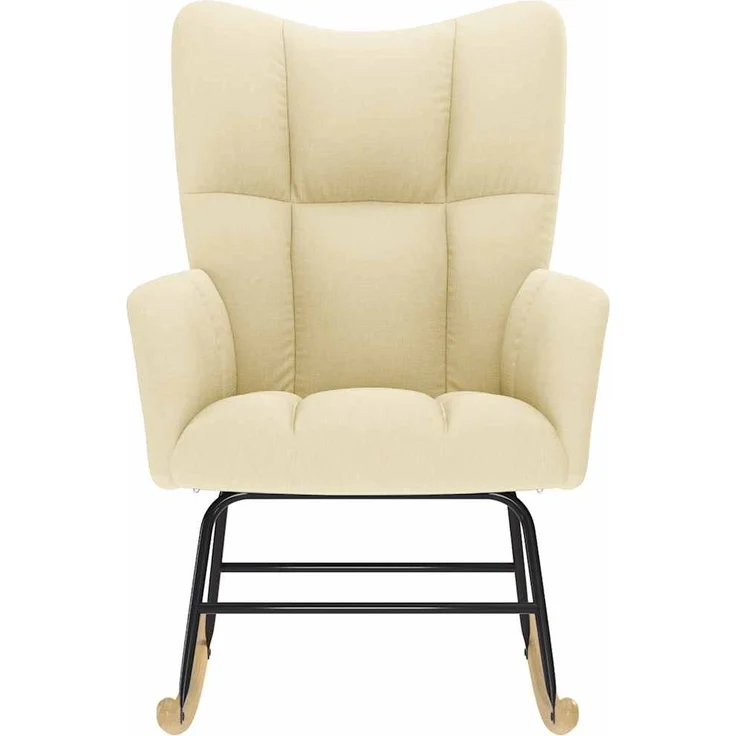 vidaXL Schaukelstuhl Creme Stoff 4016796 – Bild 2
