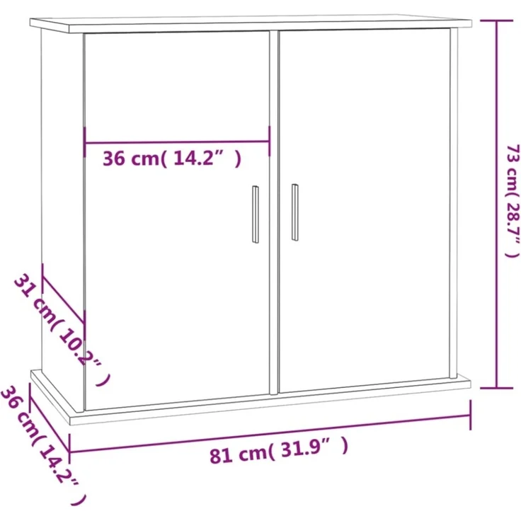vidaXL Aquariumständer Sonoma-Eiche 81 x 36 x 73 cm Holzwerkstoff 833626 – Bild 10