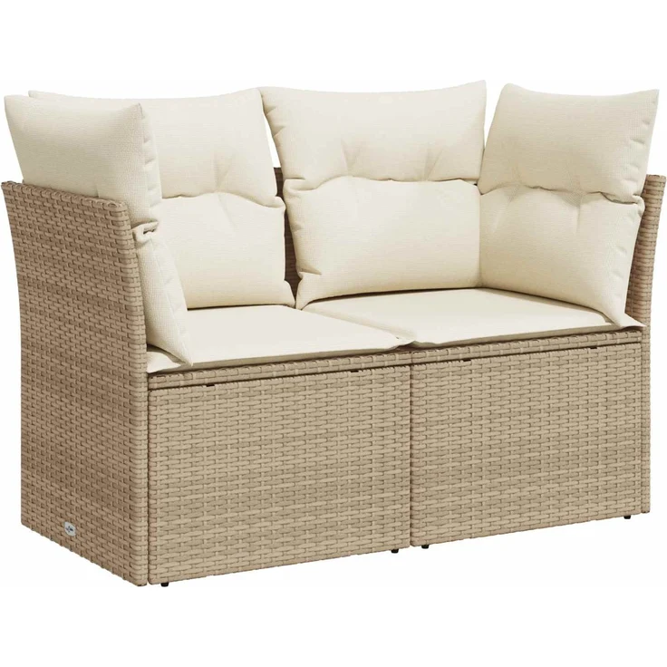 vidaXL Sofa Set 5 stk. Beige und Cremeweiß 179 x 179 x 85 cm 3447844 – Bild 3