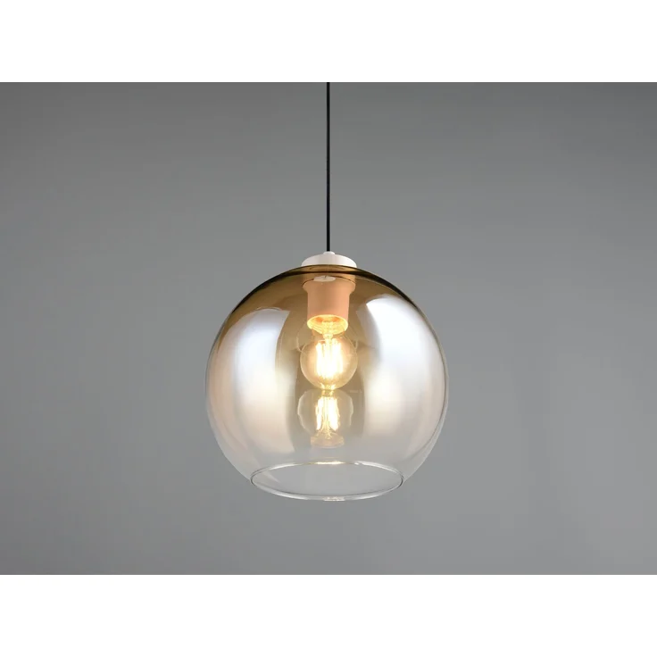 Pendelleuchte LIORA höhenverstellbar 1-flammig mit Glaskugel Bernstein, Ø 25cm – Bild 7