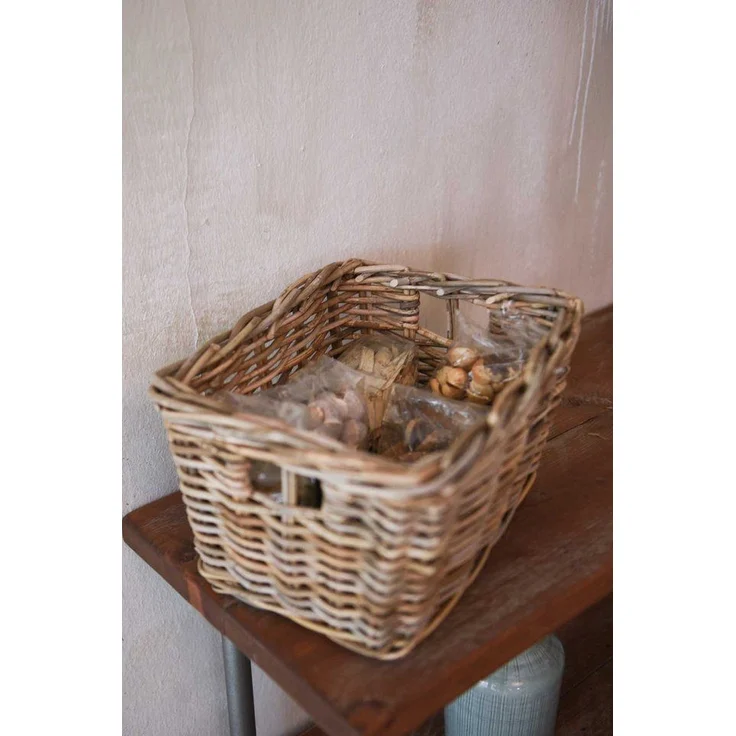VIVANNO Regalkorb Rattan CESTA Kasten - Natur Geflochten (1 St), 26x33x20 cm – Bild 2