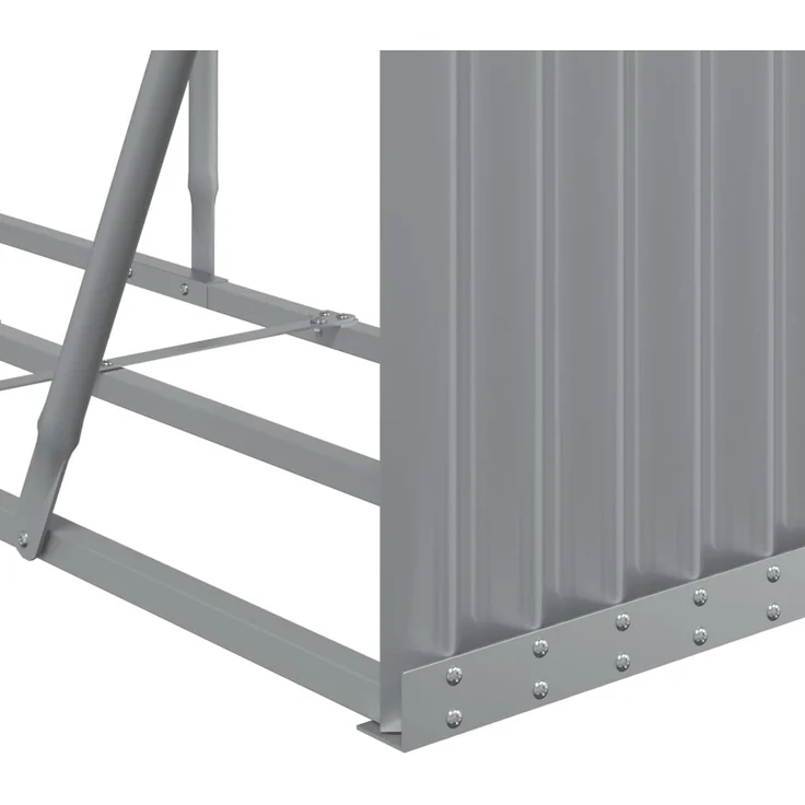 vidaXL Kaminholzunterstand Hellgrau 180x45x100 cm Verzinkter Stahl 364554 – Bild 6