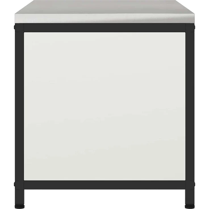 vidaXL Küchenaufbewahrung mit Regal mit Tür Weiß 60 x 50 x 92 cm Stahl 874997 – Bild 7