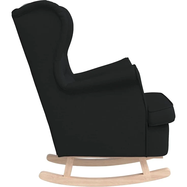 Schaukelsessel, Schaukelstuhl Schwarz 74x90x102 cm Stoff – Bild 5