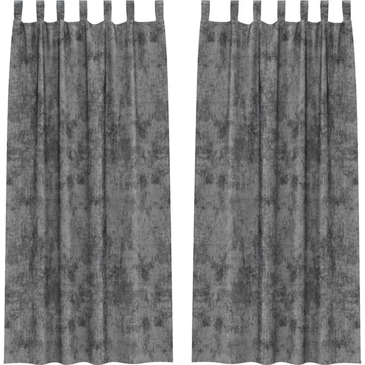 vidaXL Samtvorhänge 2 stk. Grau 245 x 140 cm Samt 4107726 – Bild 2