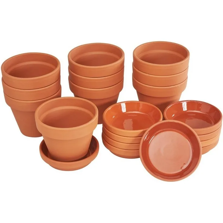 VBS Blumentopf Terrakottatopf mit Untersetzer, 10 Paar
