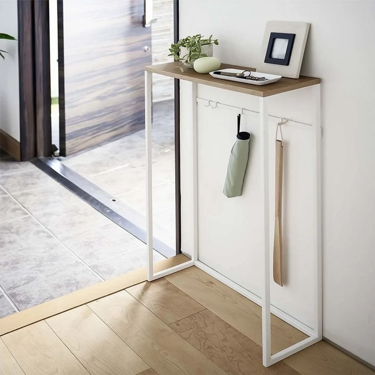 Yamazaki Konsolentisch "Tower" 60cm breit platzsparend, Beistelltisch schmal, Flurtisch, 60x80x18cm, Ablage aus Holz – Bild 5
