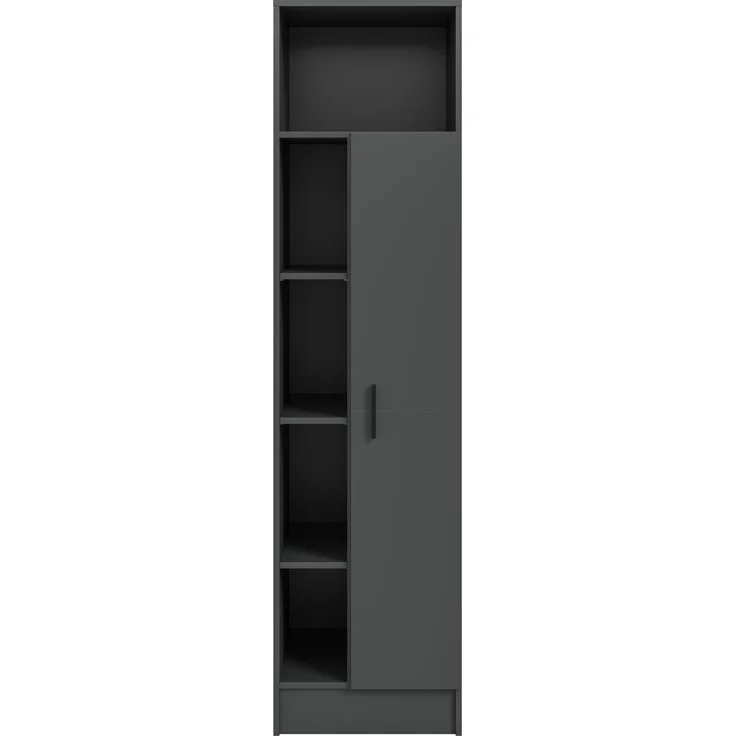 Universalschrank (B/H/T: 50x195x62 cm) in anthrazit Nachbildung – Bild 2