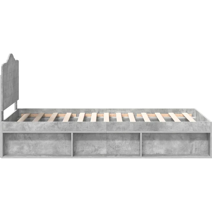 vidaXL Bettrahmen Beton Grau 75 x 190 cm Massives Kiefernholz 3413374 – Bild 7