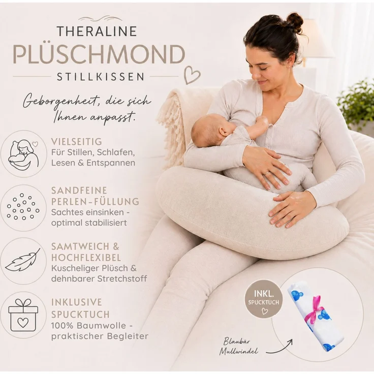 Kinderhaus Blaubaer Stillkissen Theraline Plüschmond Stillkissen TOP – Bild 3