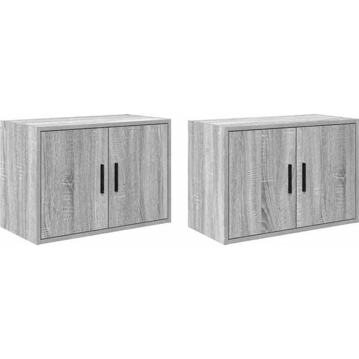 vidaXL Garagen-Wandschränke 2 Stk. Grau Sonoma Holzwerkstoff 860654 – Bild 2