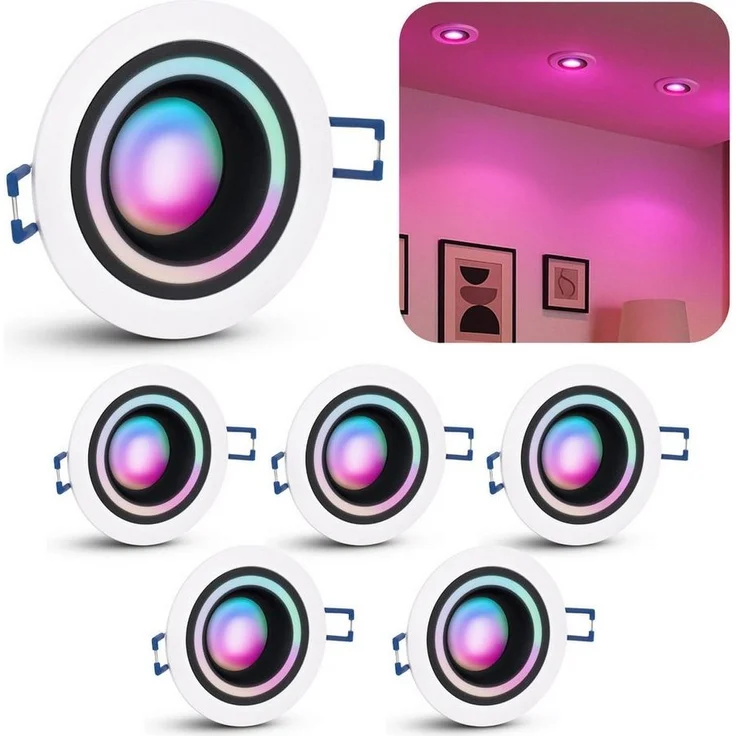 SSC-LUXon LED Einbaustrahler Matapo Design Einbauspot weiss schwarz mit Smart Home Modul RGBW LED, Warmweiß bis Tageslicht – Bild 5