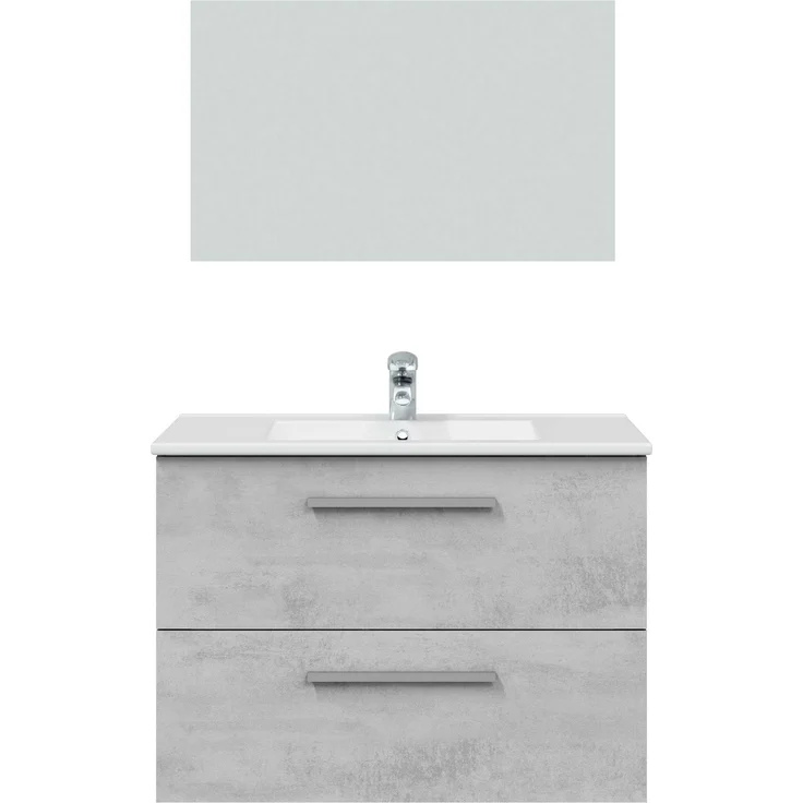 Badezimmer-Set >ARUBA< in Beton-Grau - 80x57x45 (BxHxT) – Bild 2