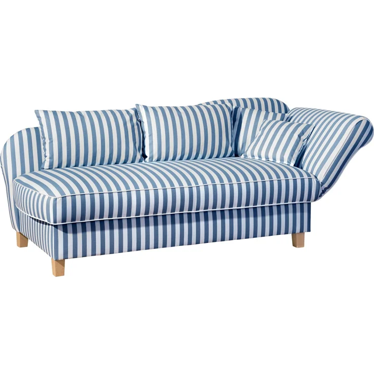 Max Winzer Recamiere mit Armteil rechts klappbar 'Selma', Flachgewebe blau, 82 cm x 88 cm x 190 cm – Bild 1