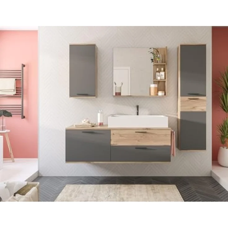 Badezimmer Spiegel Tomaso in Eiche 79 x 73 cm – Bild 4