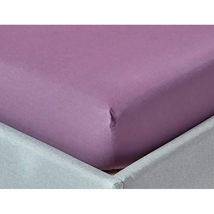 Homescapes Perkal-Spannbettlaken, lila, 140x190 cm, 100% Baumwolle, Oeko-Tex® zertifiziert, hautfreundlich und atmungsaktiv – Bild 1
