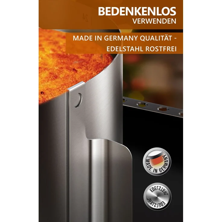 Aurelia Home Tortenring mit Tortenschneider, 2-teilig – 15 cm hoch, Ø 16–30 cm – Bild 4