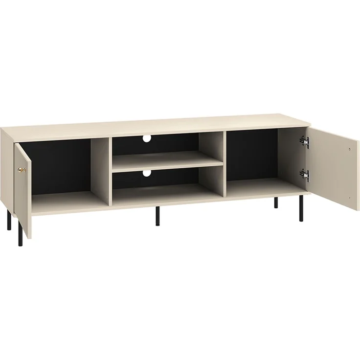 TV Board SALOU-131 in kaschmir matt mit gerillter Optik, B/H/T ca. 160/53/40 cm – Bild 2