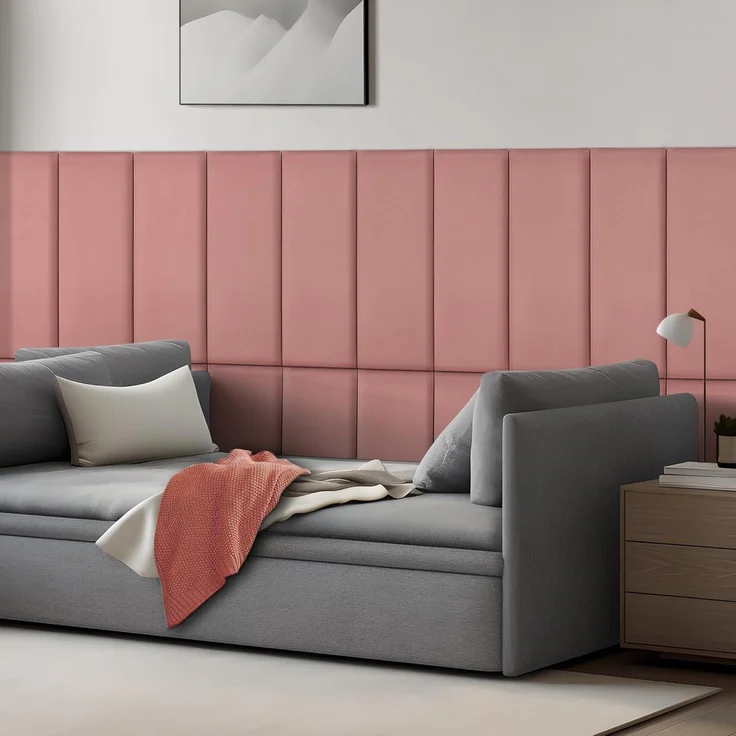 neu. haus Wandpolster, (Set, 2 Stück), »Carpino« Wandkissen Samt 90 x 30 cm Rosa – Bild 1