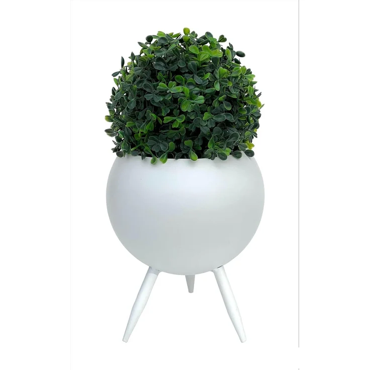 DanDiBo Blumenhocker Metall mit Topf Weiß 23 cm Blumenständer 96259 M Blumensäule Modern Pflanzenständer Pflanzenhocker – Bild 6