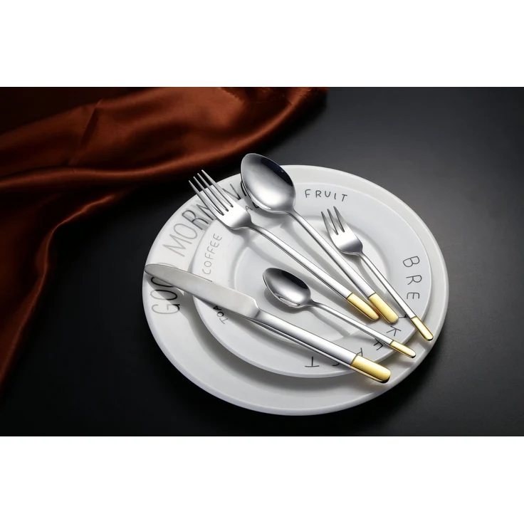 Mulex Besteck-Set Oceanside (60-tlg), 12 Personen, Edelstahl 18/0, dekorvergoldet – Bild 2