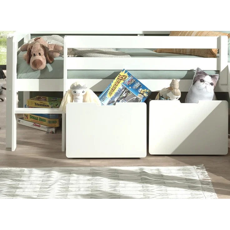 Schubladen-Set, best. aus 2 Schubkästen auf Rollen, MDF weiß lackiert – Bild 2