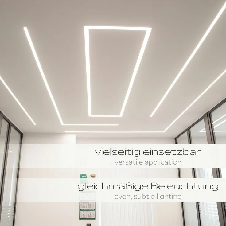 Hexim LED-Stripe-Profil 2m Trockenbauprofil Alu LED Profil Unterputz (2m/1Stk, ALED-1 12mm), 2m Trockenbauprofil Alu LED Profil Unterputz (2m/1Stk, ALED-1 12mm)