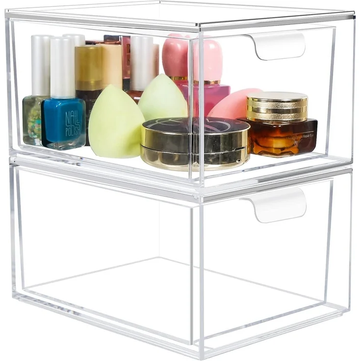 Greentainer Kosmetik-Organizer Schubladen Acryl Make-up Aufbewahrungsbox 2er Set – Bild 1