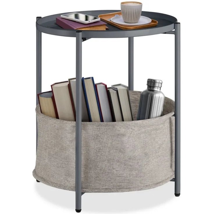 tectake Beistelltisch Canterbury (1-St, 1 tlg), Abnehmbare Ablagefläche in Tablettform mit schützendem Rand