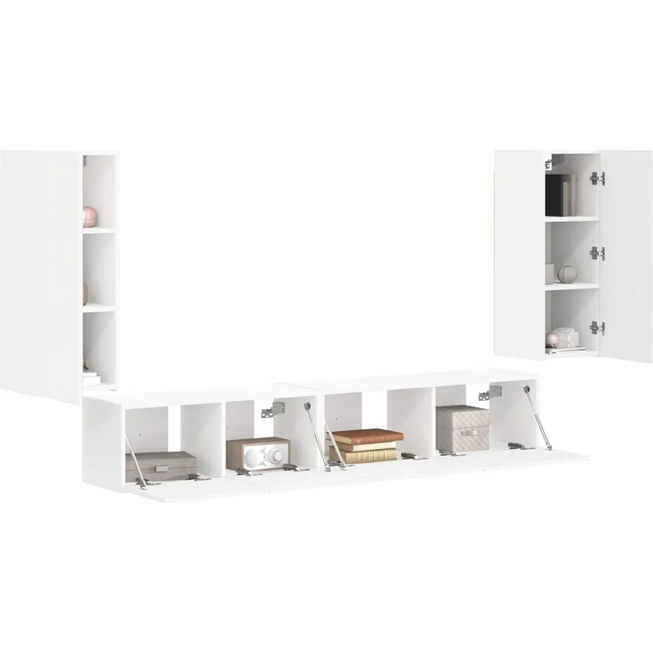 vidaXL TV-Schrankset 4 pcs Weiß Holzwerkstoff 3409159 – Bild 3