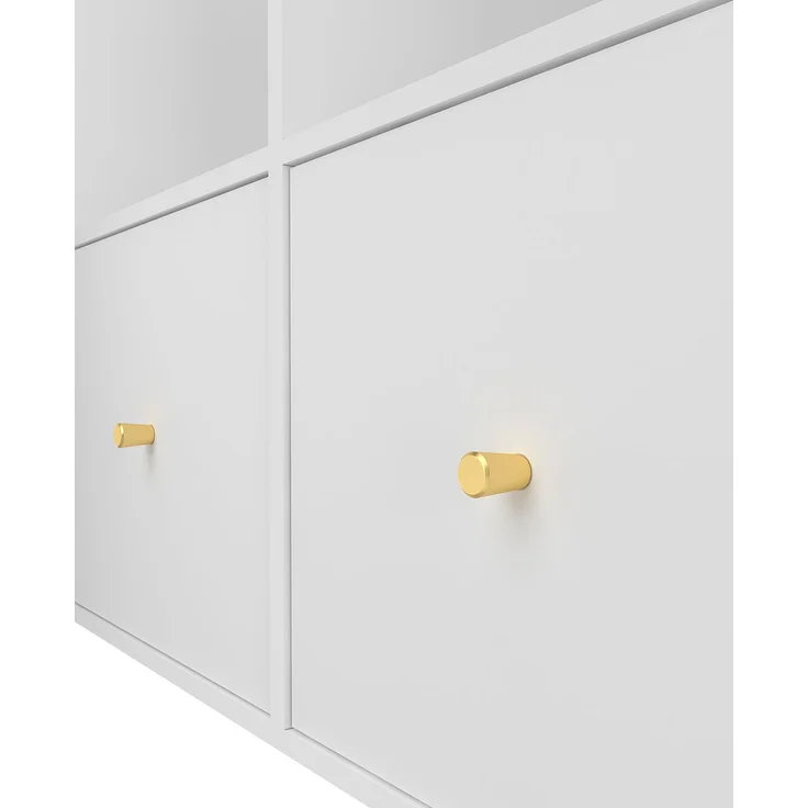 Ecktisch mit 360° schwenkbarer Tischplatte und 8 Fächern aus MDF, 120x48x78 cm, Weiß – Bild 8