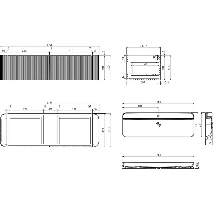 Vente-unique - BULMAS Waschbeckenmöbel Holz, Platte Beige - B 41 cm x H 42 cm x L 120 cm – Bild 6