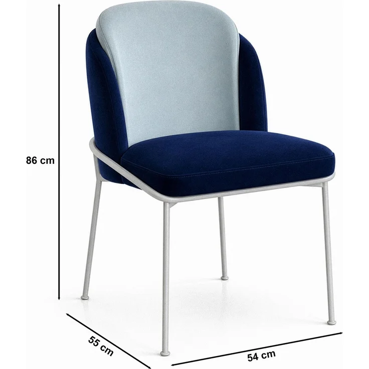 Skye Decor 'Dore 182 V4' Stuhlset (4-teilig), Dunkelblau / Weiß, 54 x 86 x 55 cm – Bild 6