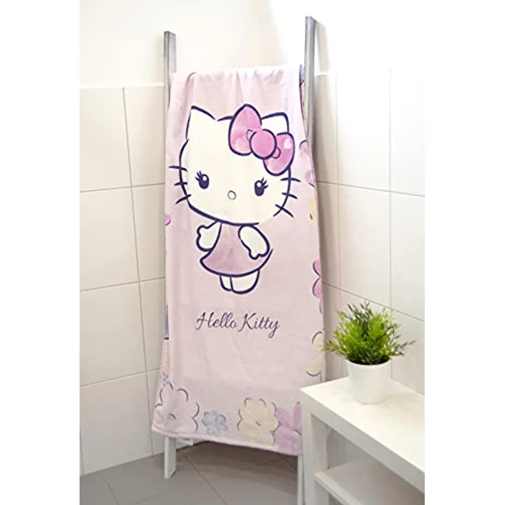 Hello Kitty Velourstuch Badetuch Strandtuch 75 x 150 cm Baumwolle – Bild 3