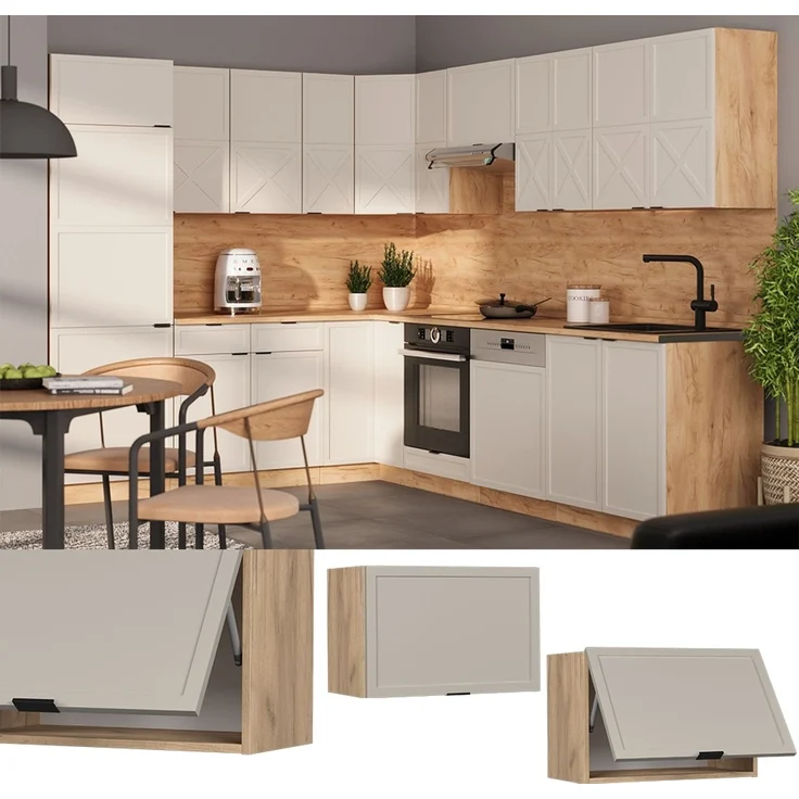 Hängeschrank Fame-Line GrauBeige 60 cm Flach Vicco – Bild 2