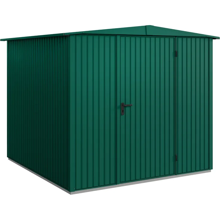 Hörmann Ecostar Metall-Gerätehaus Trend mit Satteldach Typ 2, 238x238 cm , moosgrün, 5,7 m²,1-flüglige Tür