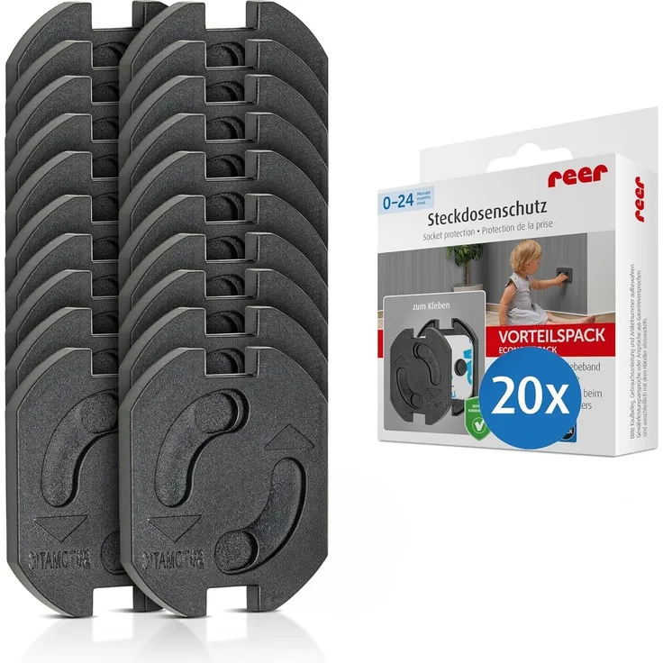 REER Steckdosensicherung schwarz 20Stück