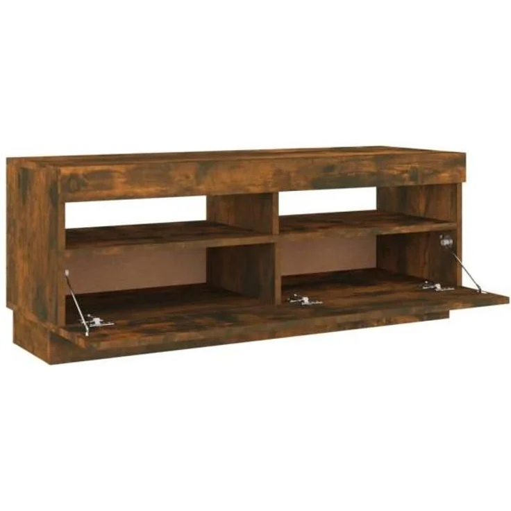 vidaXL TV-Schrank mit LED-Leuchten Räuchereiche 100x35x40 cm 815720 – Bild 11